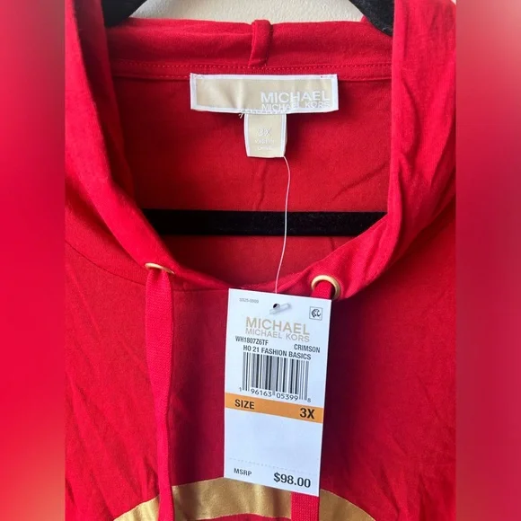 NWT - MICHAEL Michael Kors - Plus Size Circle Logo Hoodie Dress - Picture 4 of 9